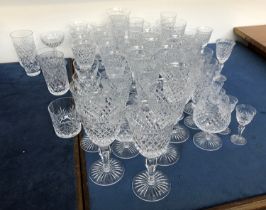 A large quantity of Stuart crystal wine, champagne and sherry glasses