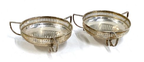 A pair of George V silver tri-handled bonbon dishes, William Hutton & Sons, Birmingham 1915, each