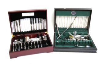 Two canteens of silver plated cutlery to include Cooper Brothers, stainless steel, nickel silver etc