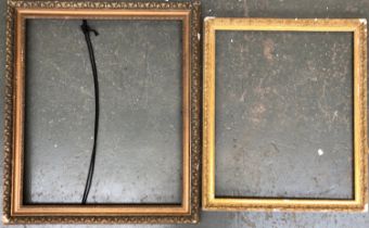 Two large gilt gesso picture frames, 84x71cm internal rebate dimensions; the other 76.5x63.5cm