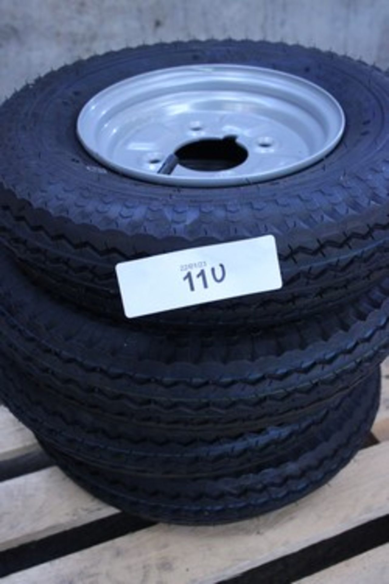 4 x 4 stud trailer wheels, size 4.80/4.00-8 - New (open shed)