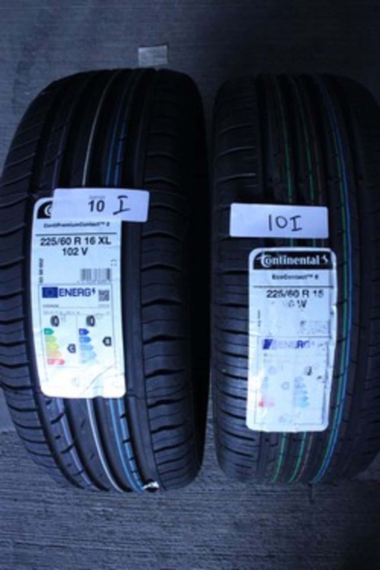 2 x Continental Conti Premium Contact 2 tyres, size 225/60R16 - New with labels (open shed)