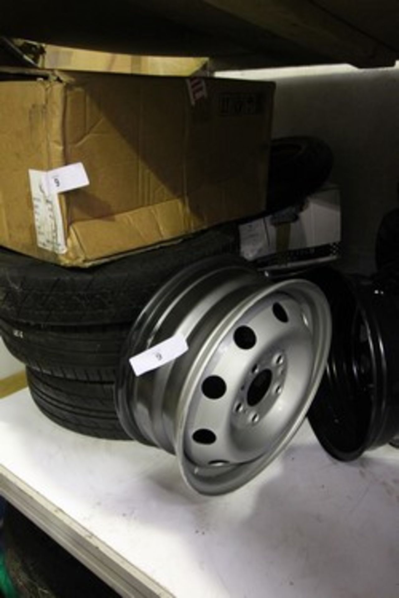 A selection of new and used wheels including 1 x motorbike alloy wheel, assorted 4 and 5 stud - Image 3 of 3