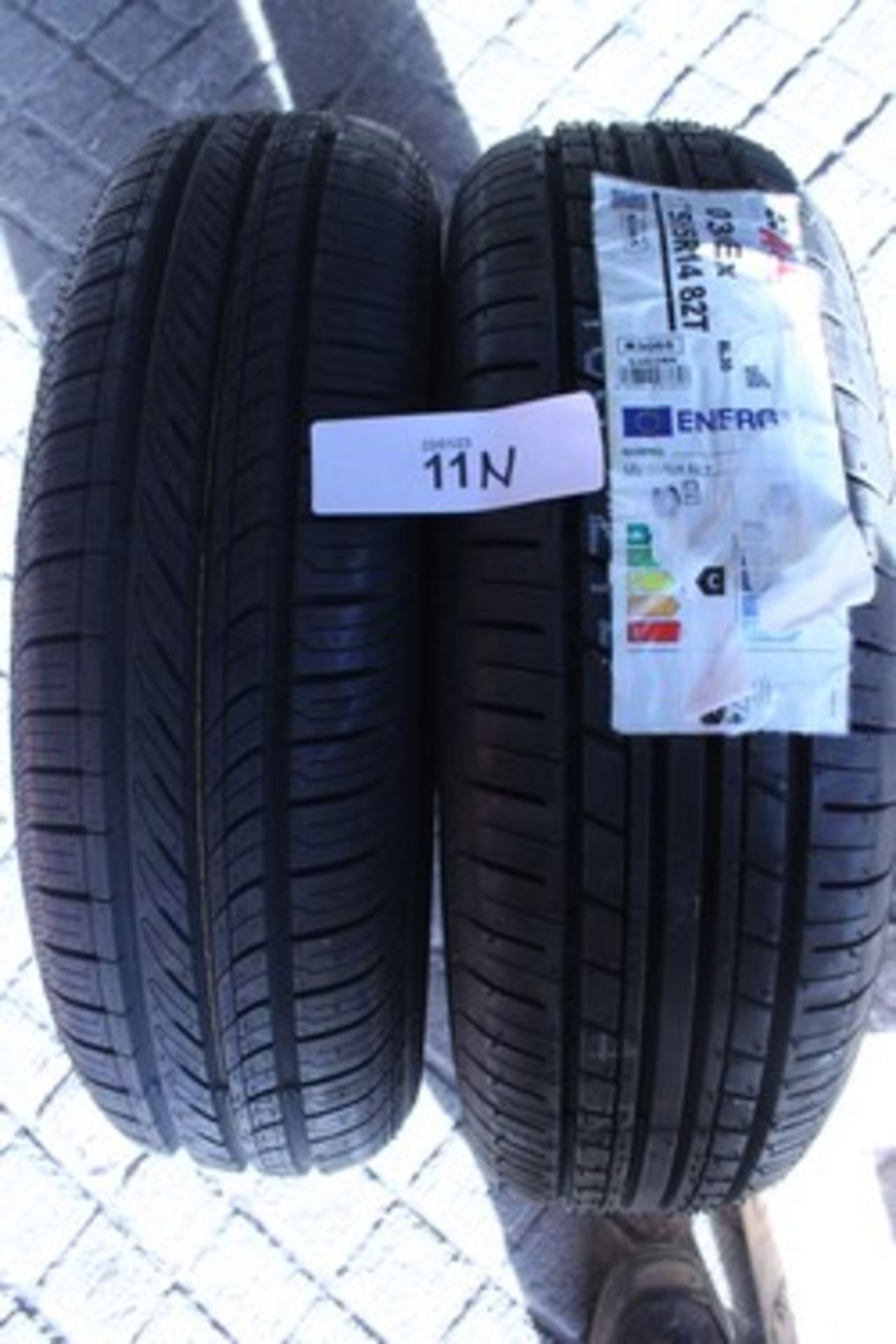1 x Allainace 030EX tyre, size 175/5R14 and 1 x Arrow Speed tyre, size 165/70R14 - New (open shed)