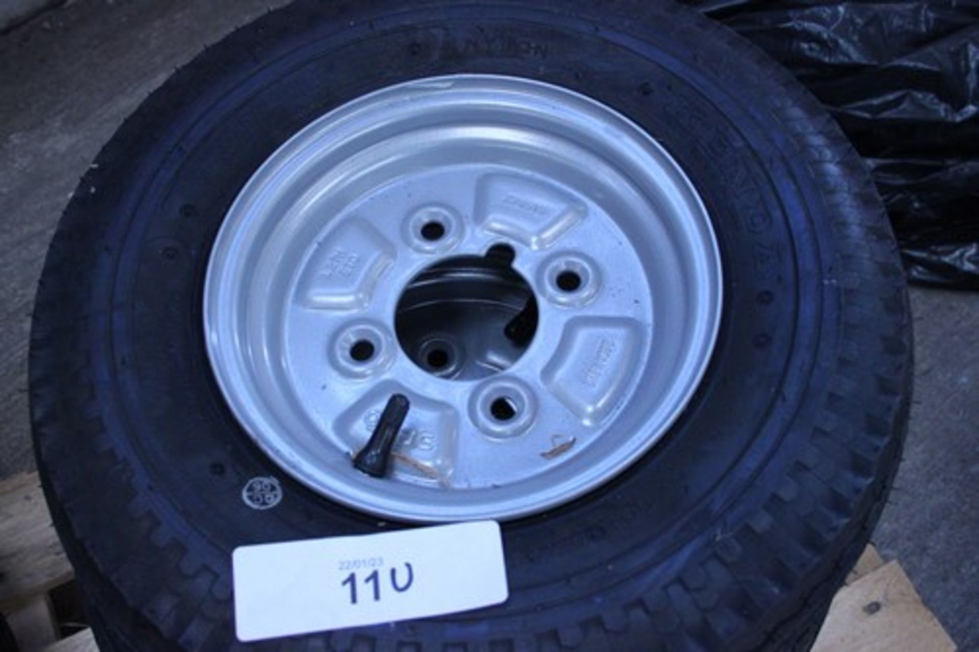 4 x 4 stud trailer wheels, size 4.80/4.00-8 - New (open shed) - Image 2 of 2