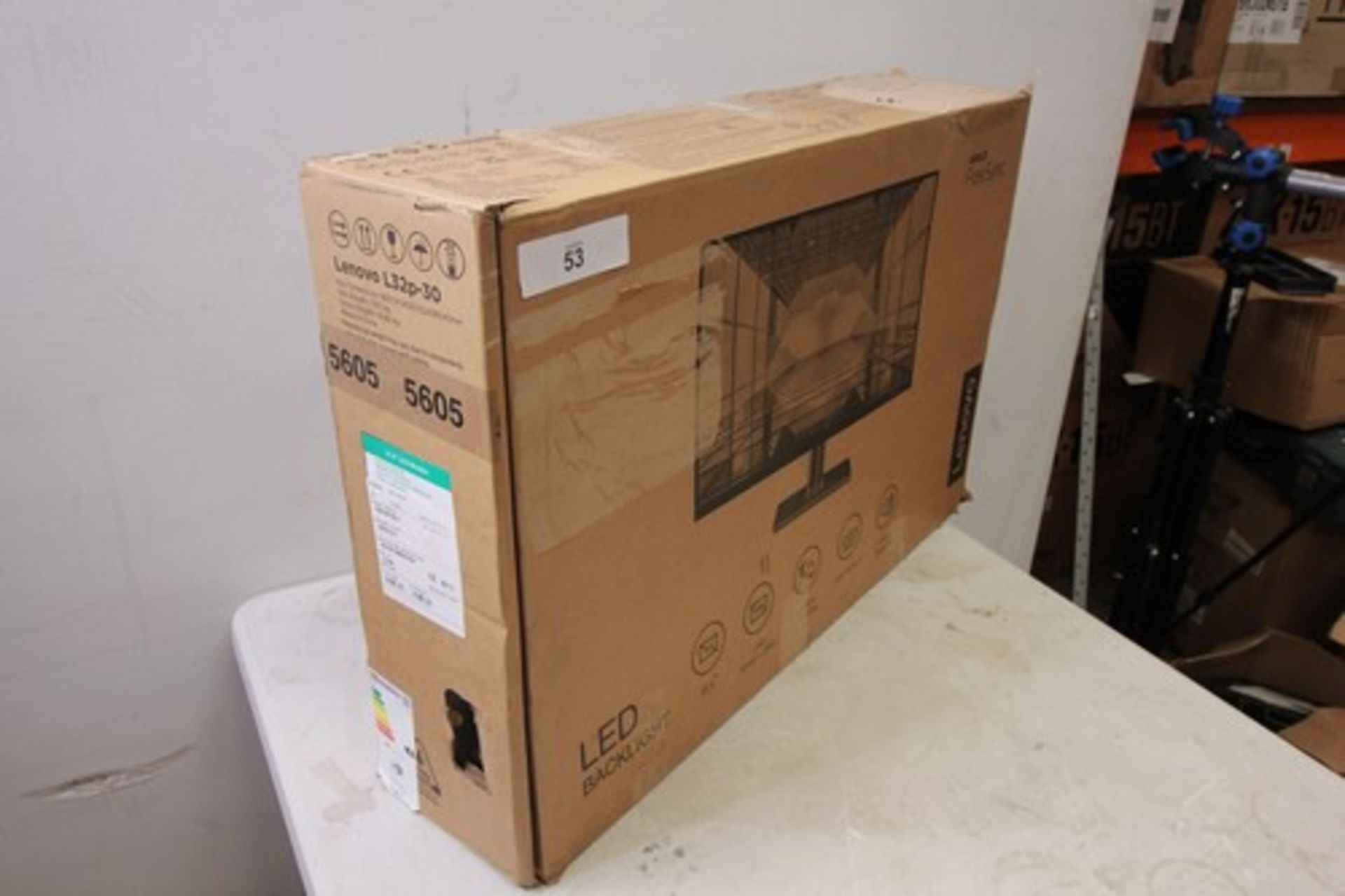 1 x Lenovo 32" Monitor LED backlight, model 66C9UAC1-UK - New in box (E cage)