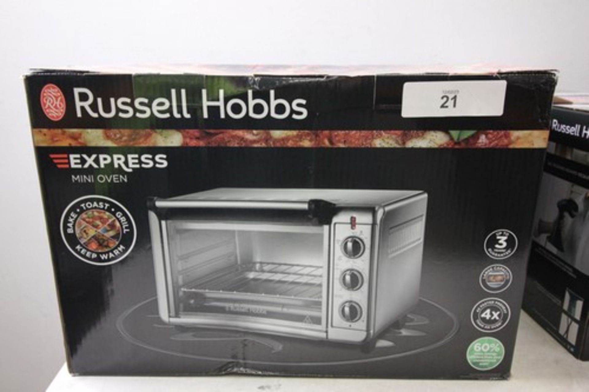 1 x Russell Hobbs Express mini oven, model 26090 and 3 x steam genie's clothes steamers - New in box - Image 2 of 3