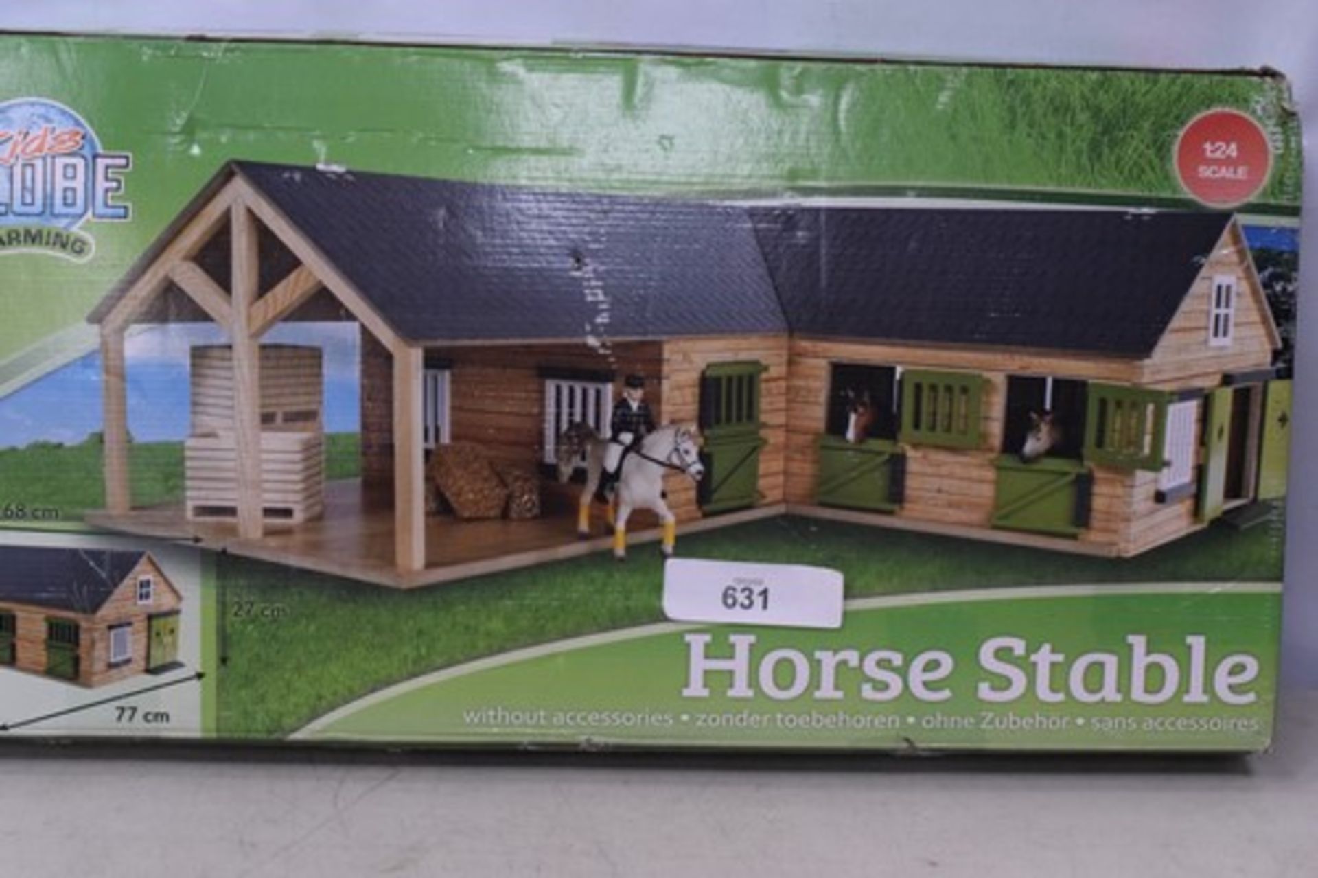 1 x Kids Globe Horse corner stable 1:24 scale code: 8713219362358. -new in tatty box- (E3B)