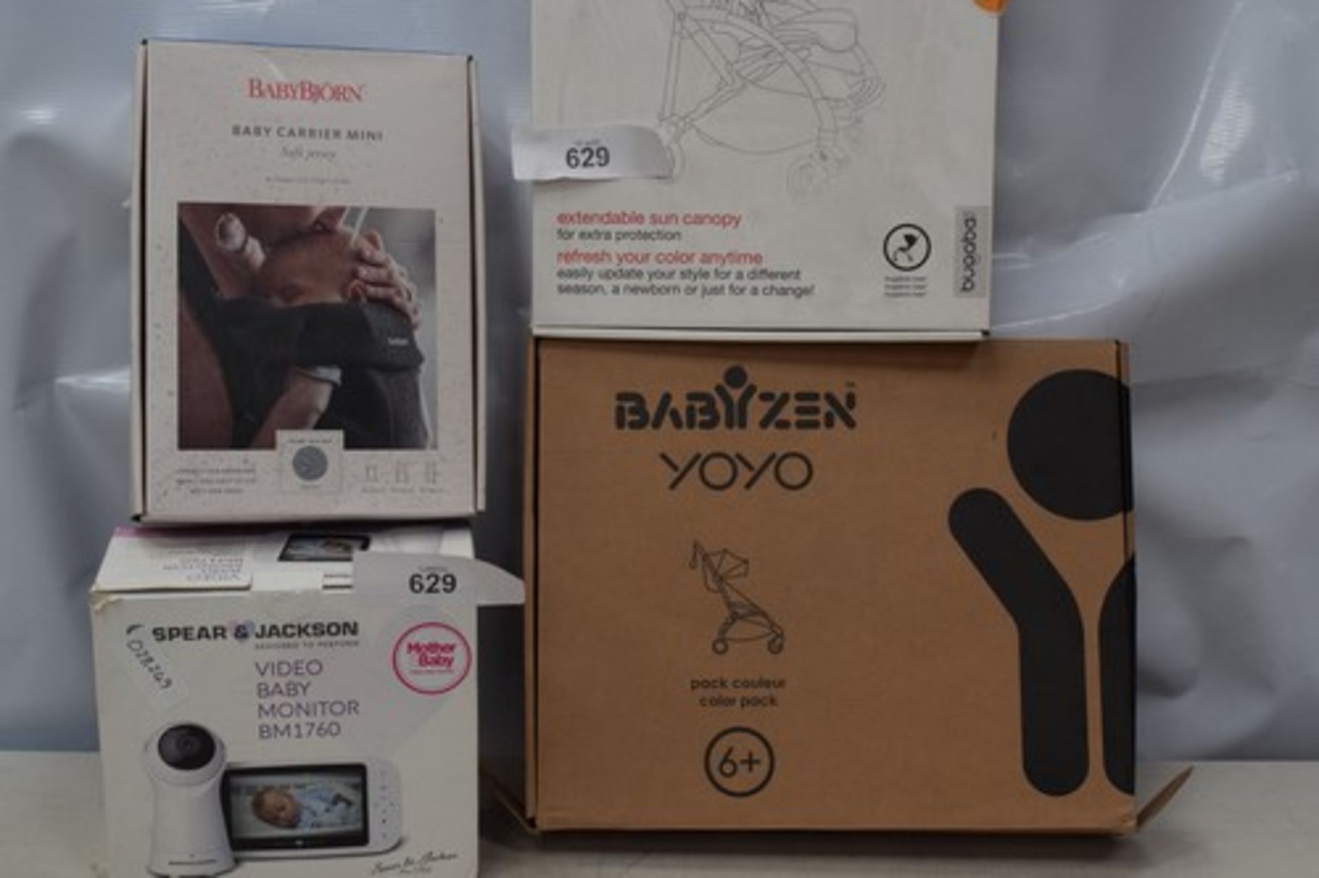1 x Spear and Jackson video baby monitor together with 1 x BabyBjorn baby carrier soft jersey