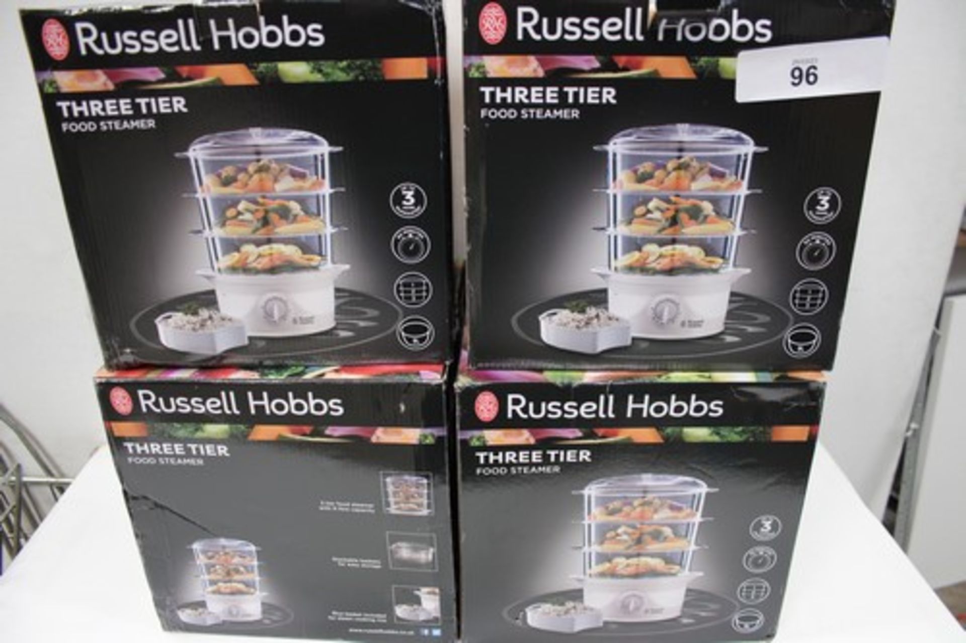 4 x Russell Hobbs 3 Tier food steamer, model no: 21140 - New in box (ES1)