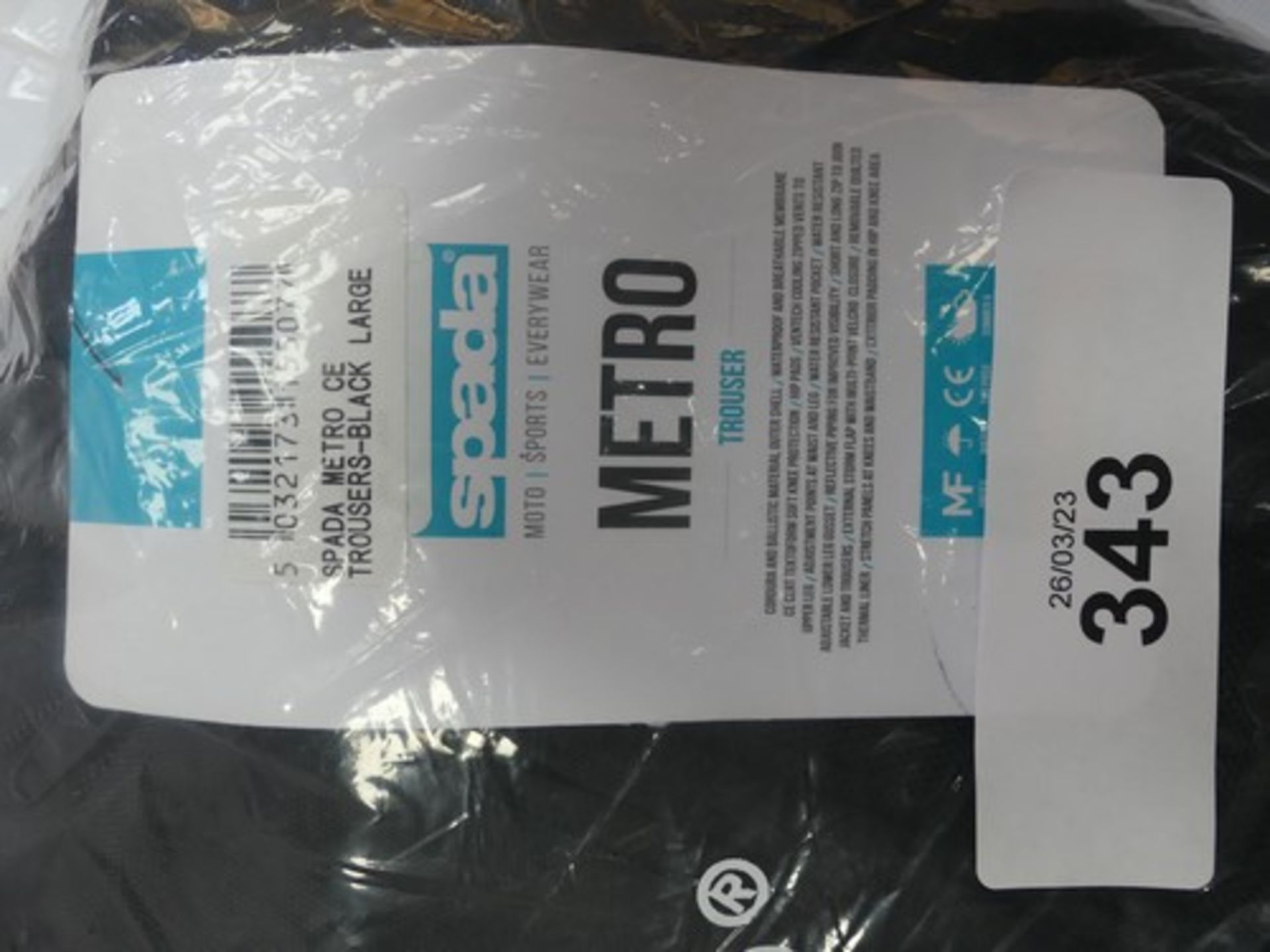 1 x pair of Spada Metro black Motorcycle trousers, size L. - New in packaging (GS18) - Image 2 of 2