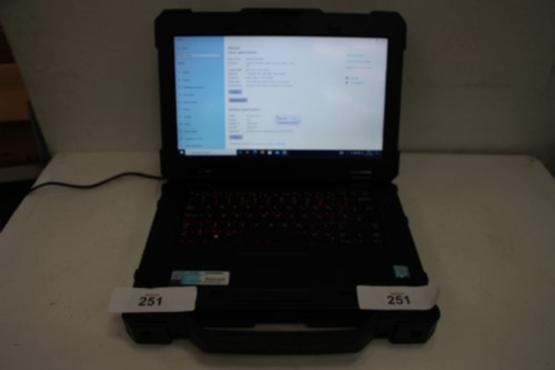 1 x Dell P45G, model: Latitude 14" rugged extreme 7414 laptop with 156300U processor, 8gb ram,