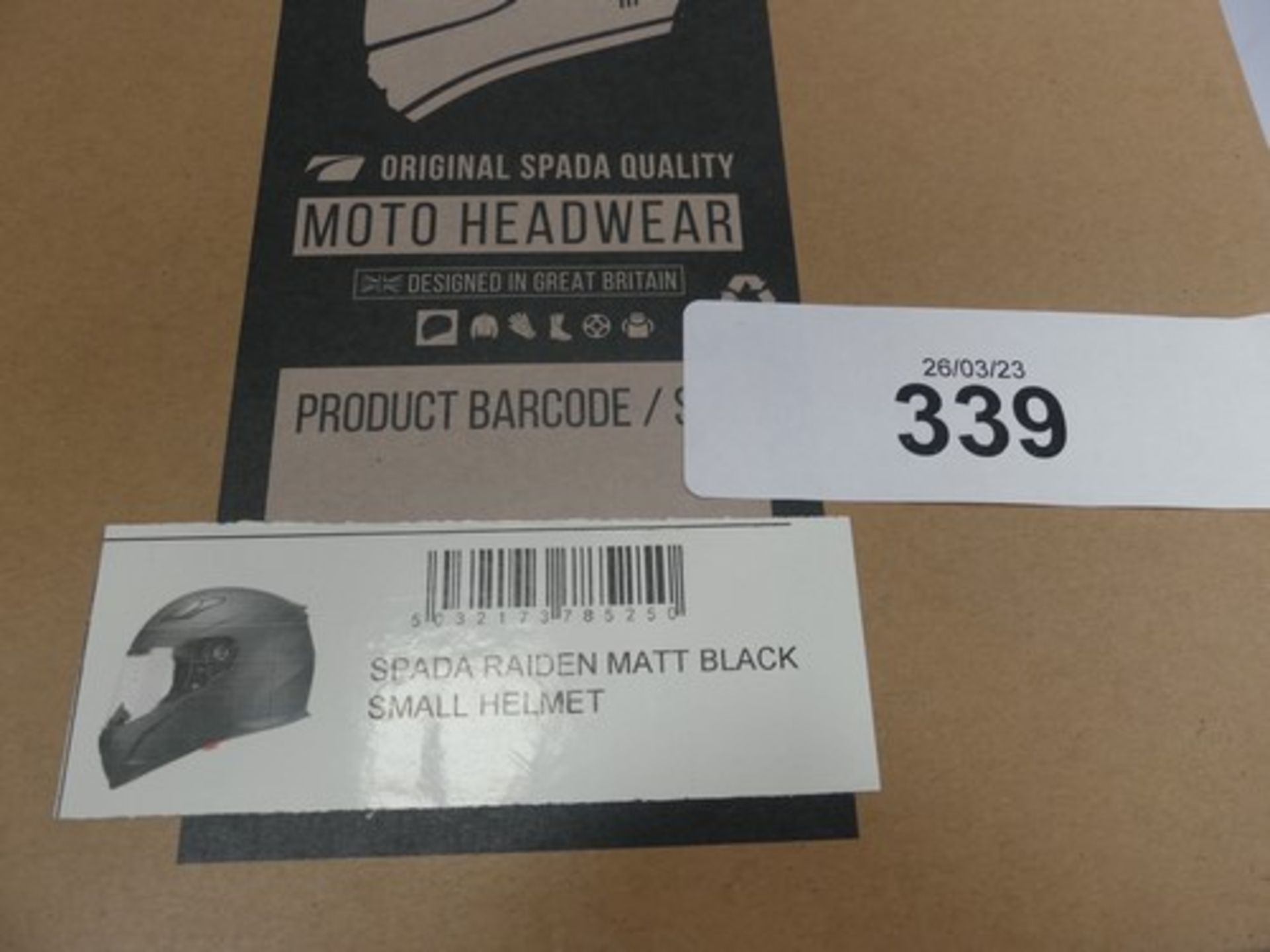 1 x Spada Raiden matt black motorcycle helmet, size S. - New in box (GS18) - Image 2 of 2