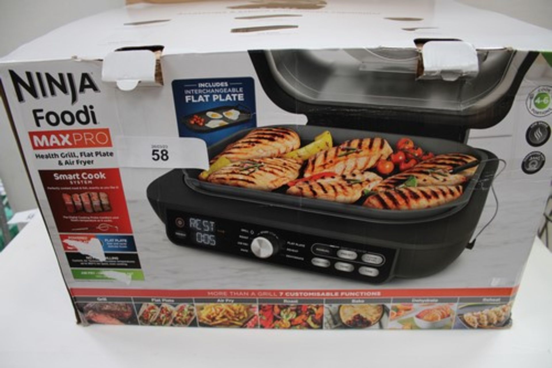 1 x Ninja Foodi Max Pro grill, flat plate and air fryer, Model: AG651UK 220/240V. code 0622356248990