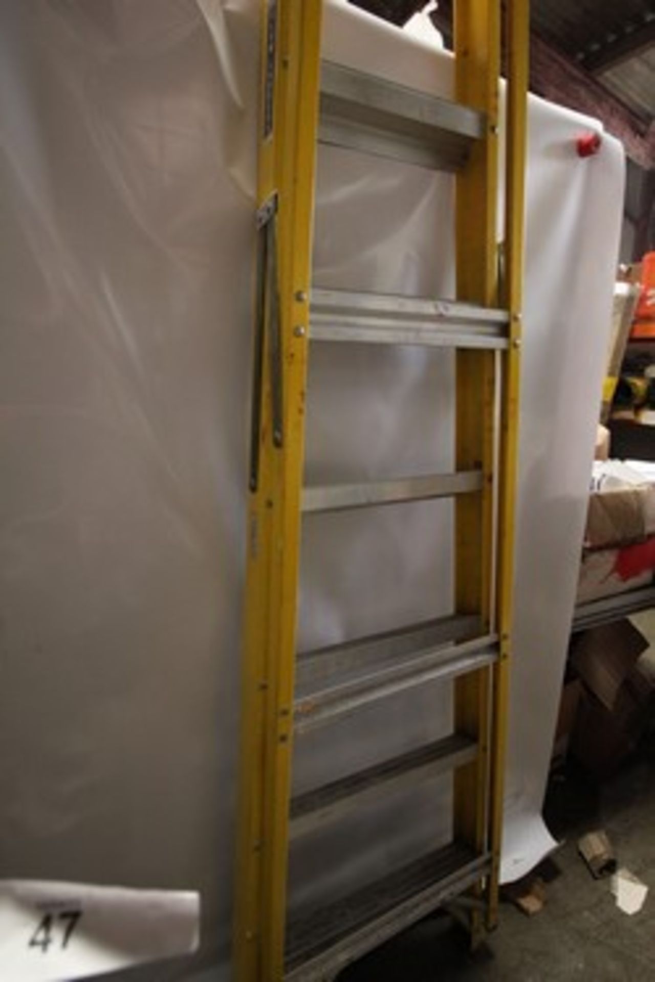 1 x clow 7 tread fibre glass folding ladder - Used (SWC2)