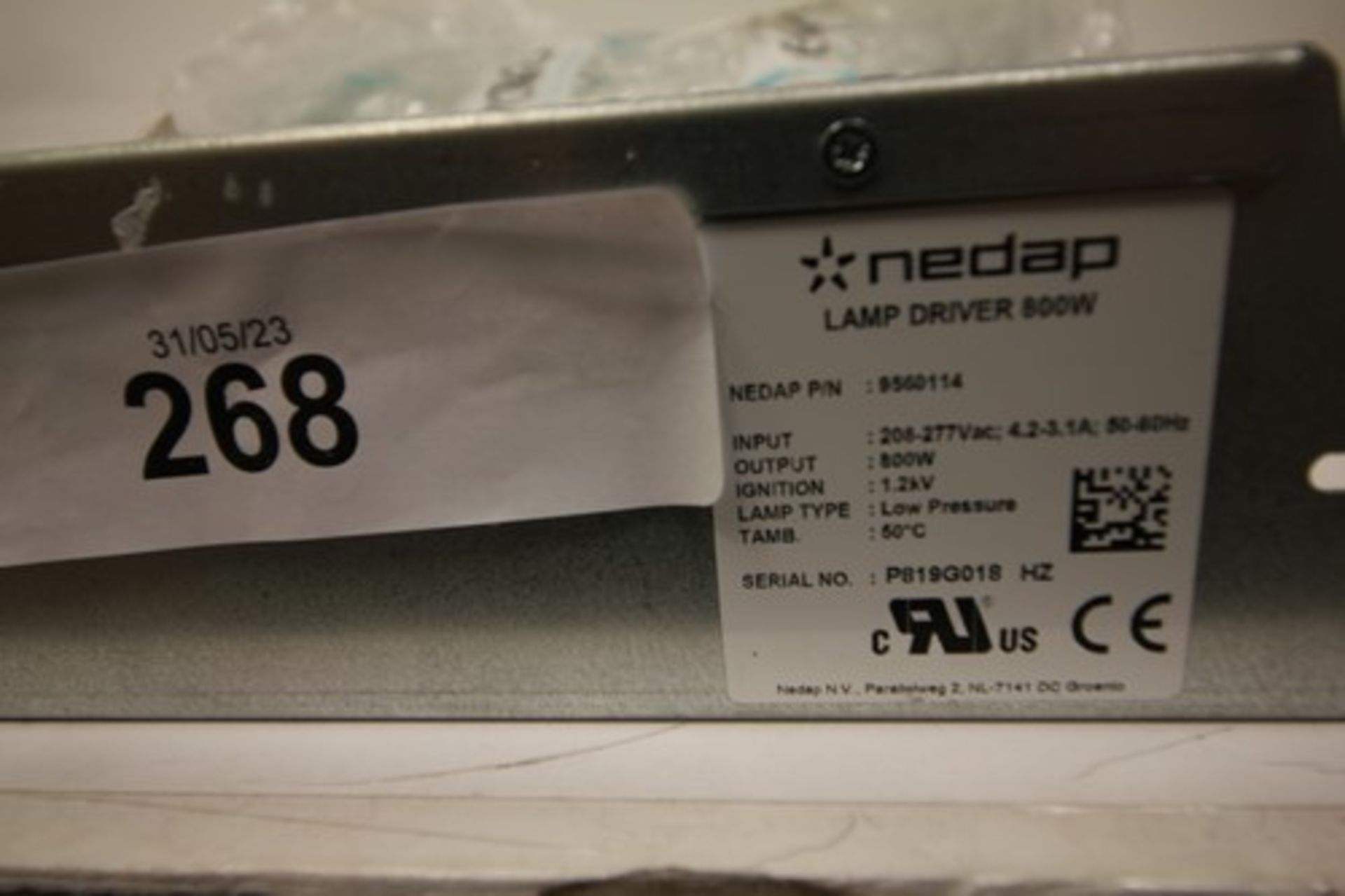 1 x Nedap UV 800w low pressure lamp driver, no packaging, powers on with green status light and blue - Image 2 of 2