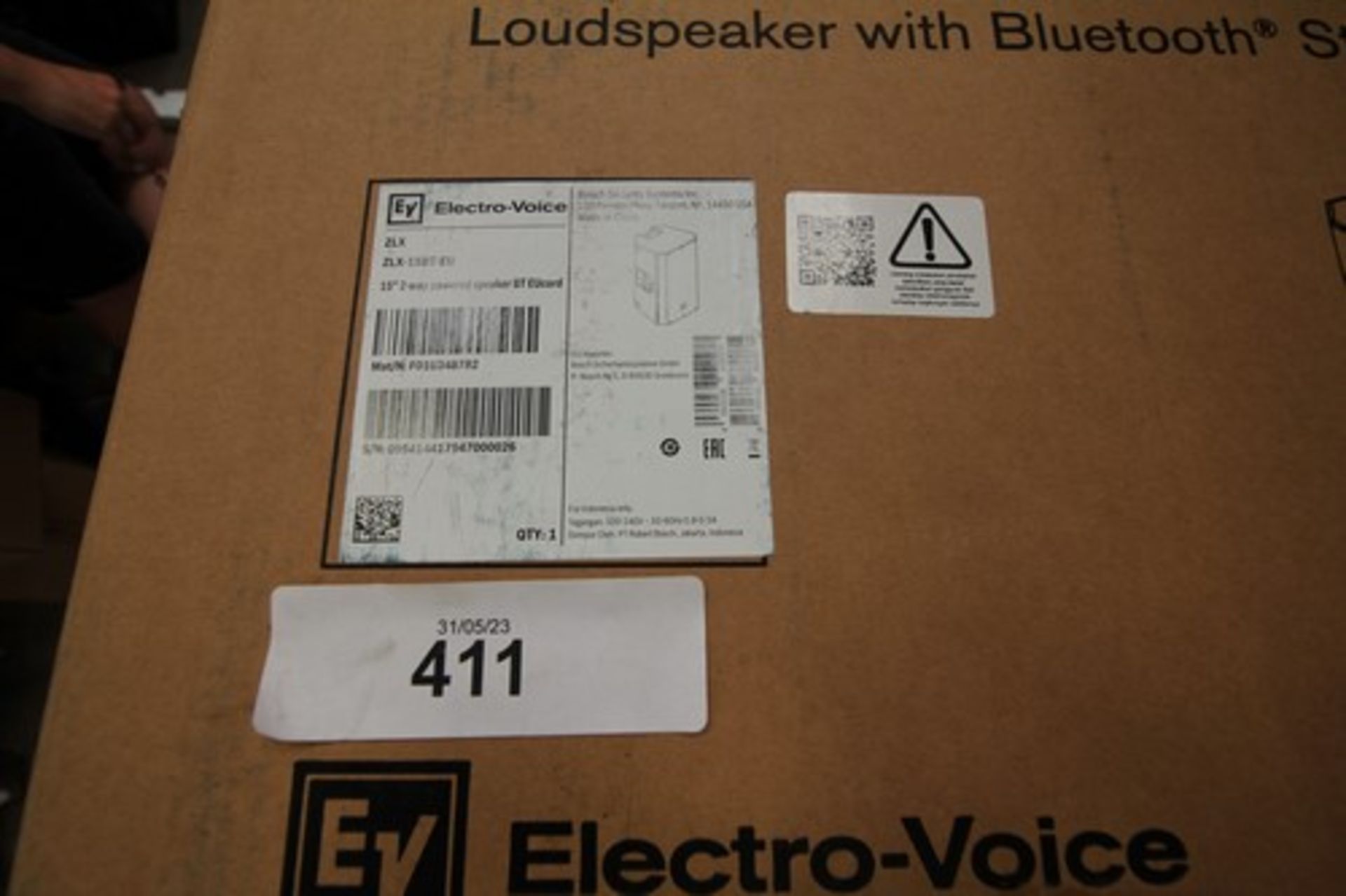 1 x Electro Voice 15" full range PA speaker with Bluetooth, model: ZLX-15BT. - Sealed new in box ( - Image 2 of 2