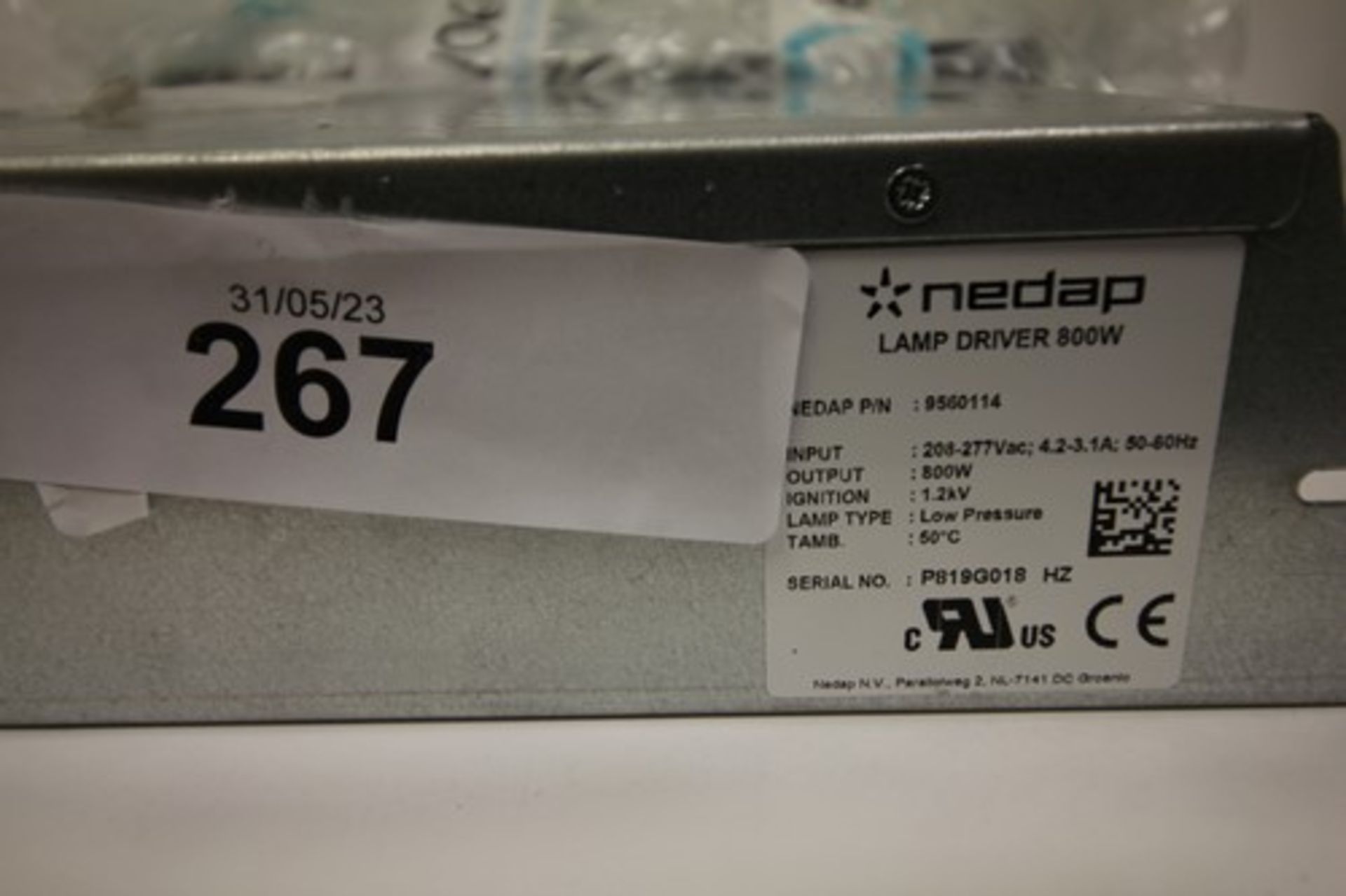 1 x Nedap UV 800w low pressure lamp driver, no packaging, powers on with green status light and blue - Image 2 of 2