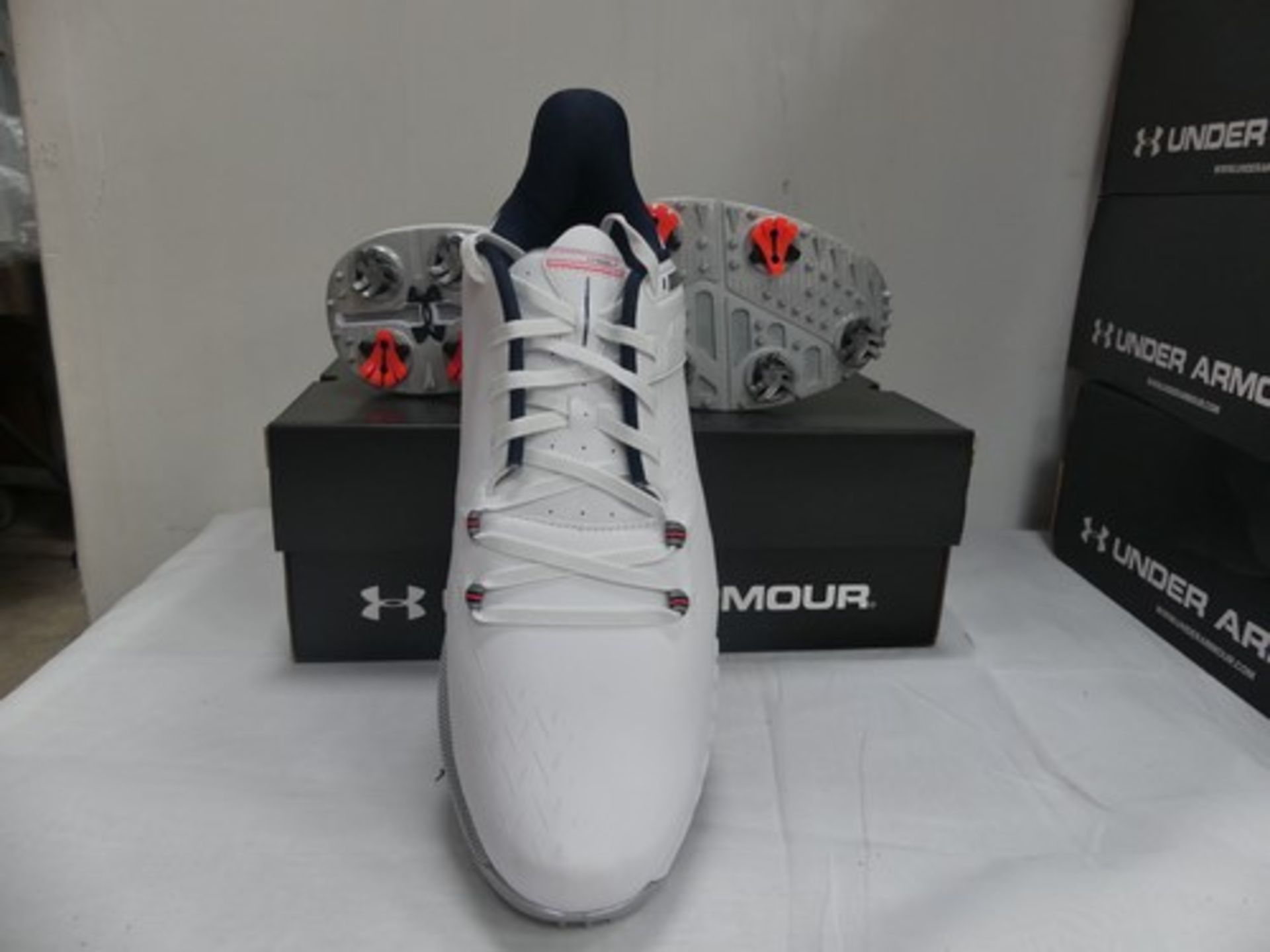 1 x pair of Under Armour Men's UA Hovr Drive 2 white trainers, size 10 - New in box (S1B)