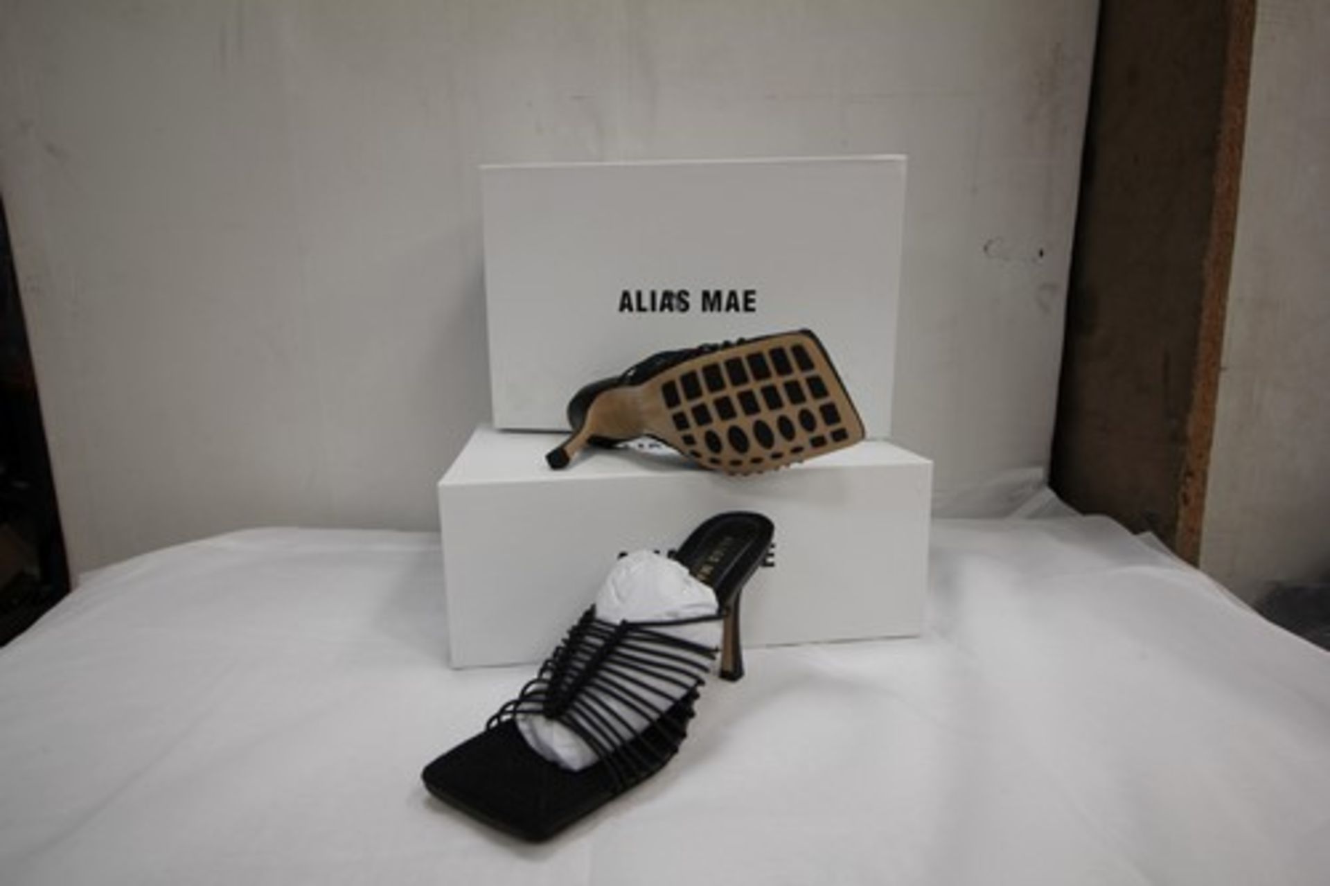 2 x pairs of Alias Mae black sandals, style SDQ30-2, 1 x size 38 and 1 x size 39 - New in box (E6B)