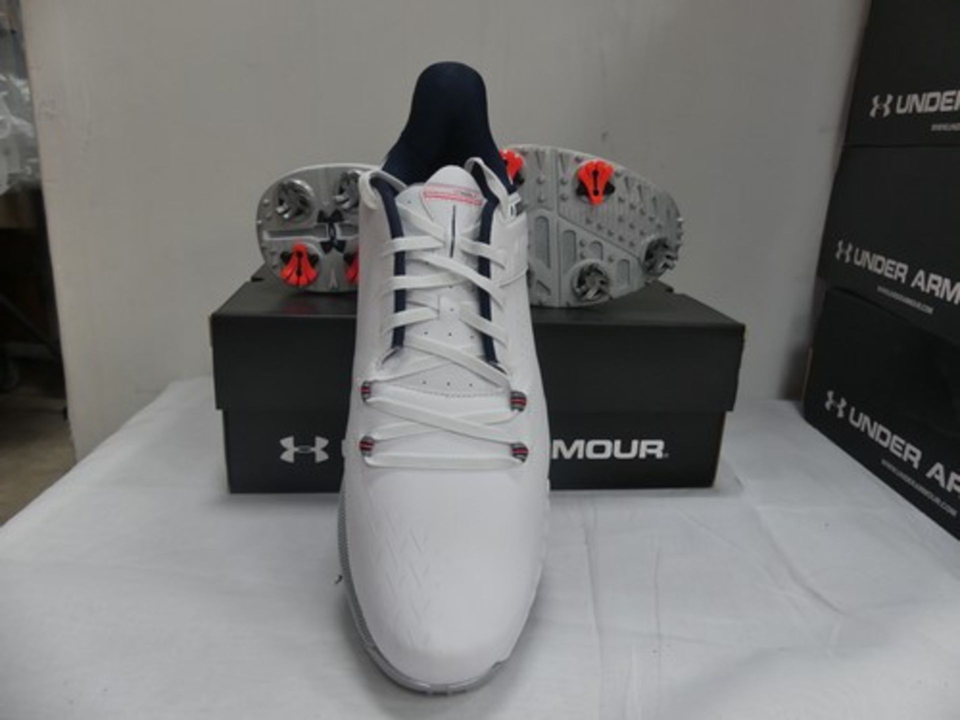 1 x pair of Under Armour Men's UA Hovr Drive 2 white trainers, size 10 - New in box (S1B)