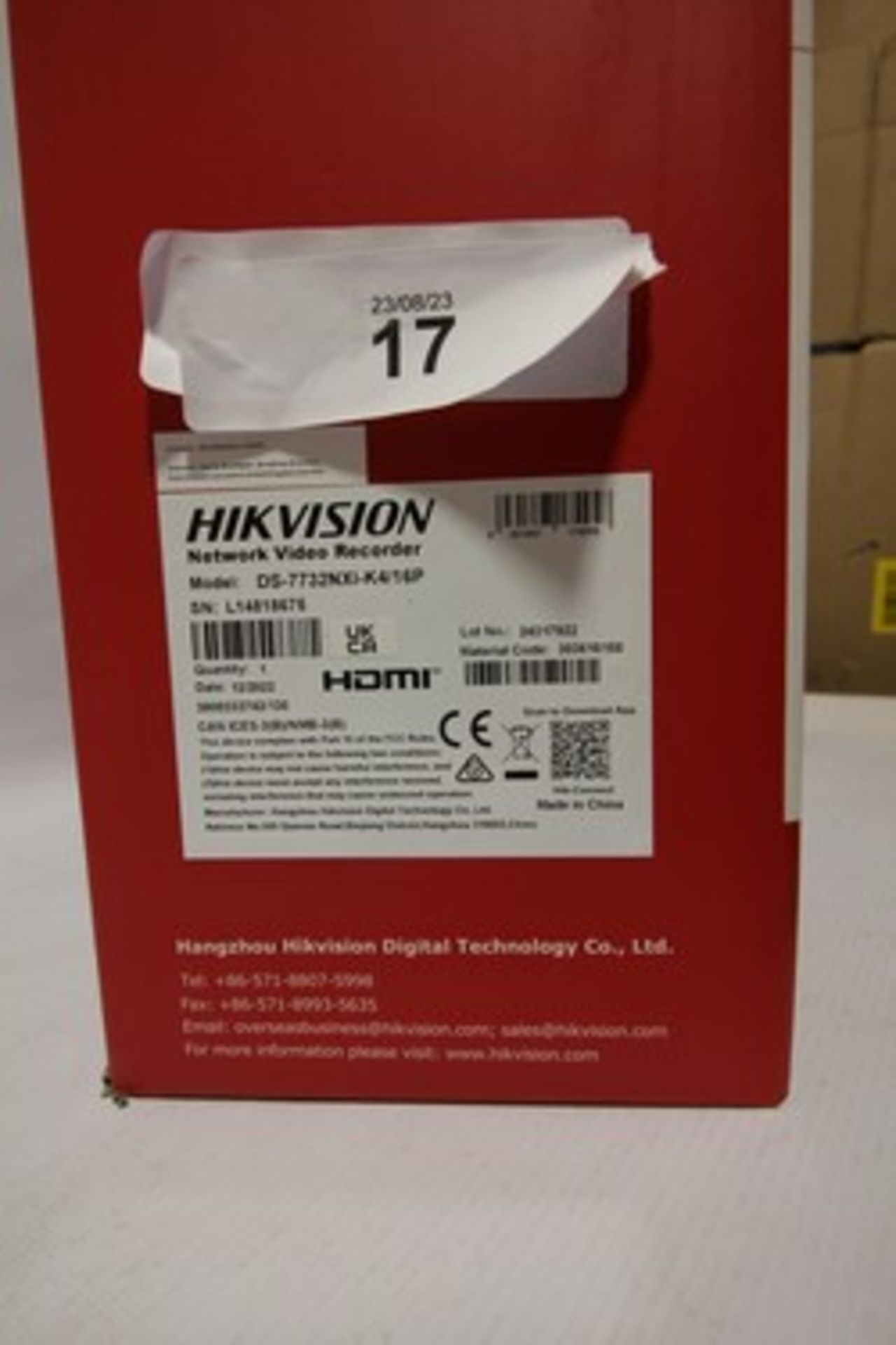 1 x Hikvision Acusense embedded NVR CCTV recorder, model No. DS-7732NXI-K4/16P - sealed new in - Image 2 of 3