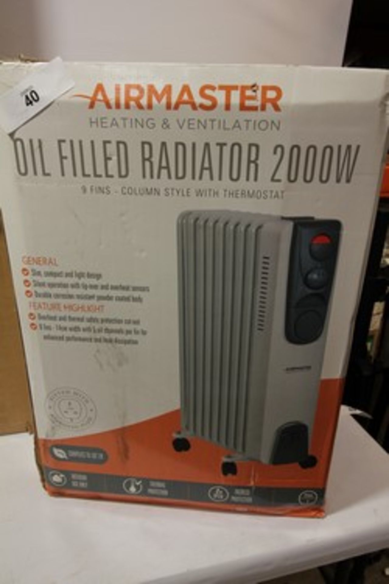 3 x heaters including 1 x Air Master 2000w oil radiator and 1 x Creda 2000w panel heater etc. - - Image 2 of 4