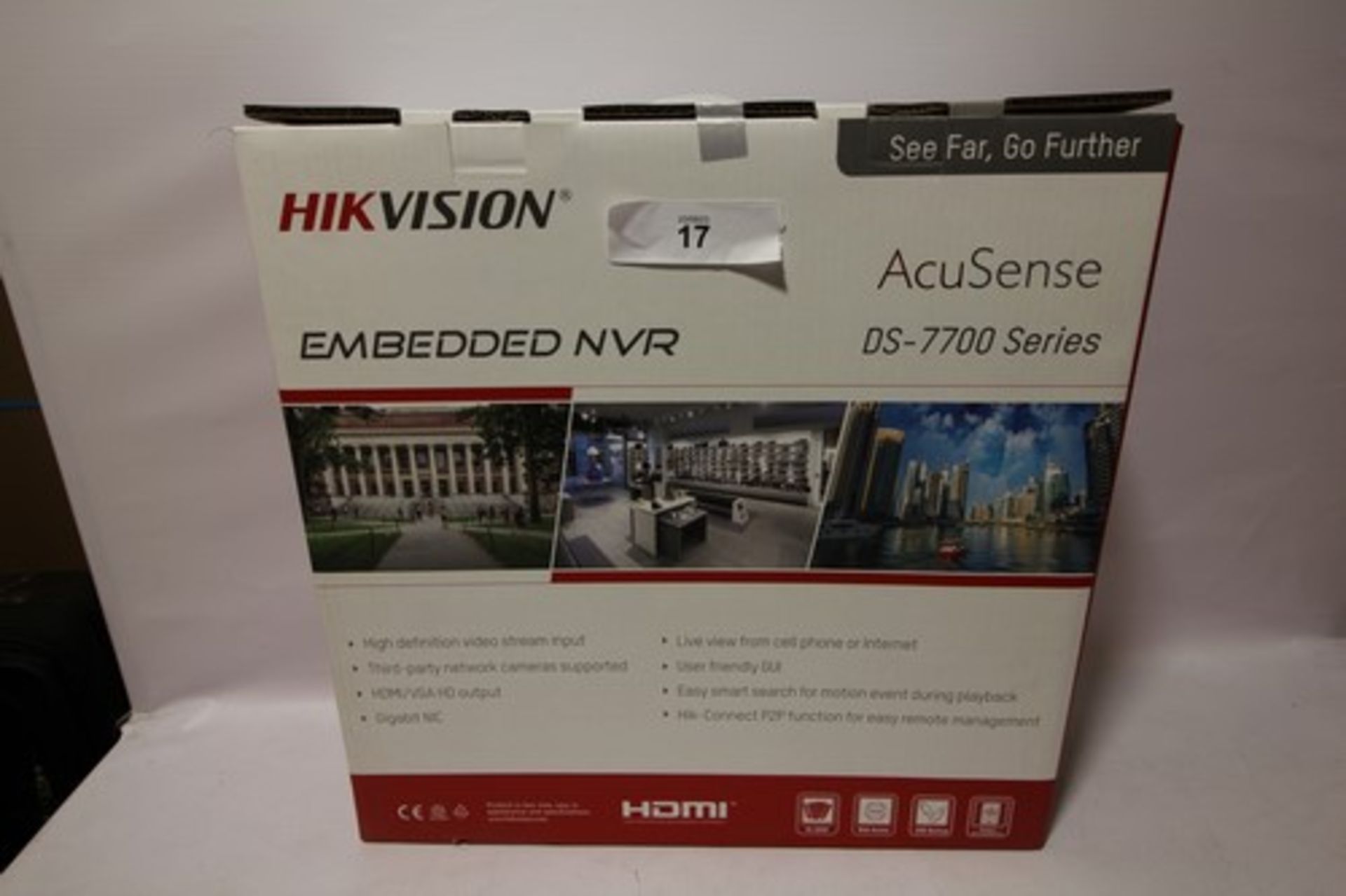 1 x Hikvision Acusense embedded NVR CCTV recorder, model No. DS-7732NXI-K4/16P - sealed new in
