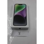 1 x Apple iPhone 14 plus, midnight, 128GB, model: A2886, IMEI No: 353981766315893 - sealed new in
