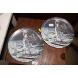 Two Texasware melamine plates commemorating the Mo