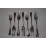 Seven Georgian silver forks approx. weight 423gms