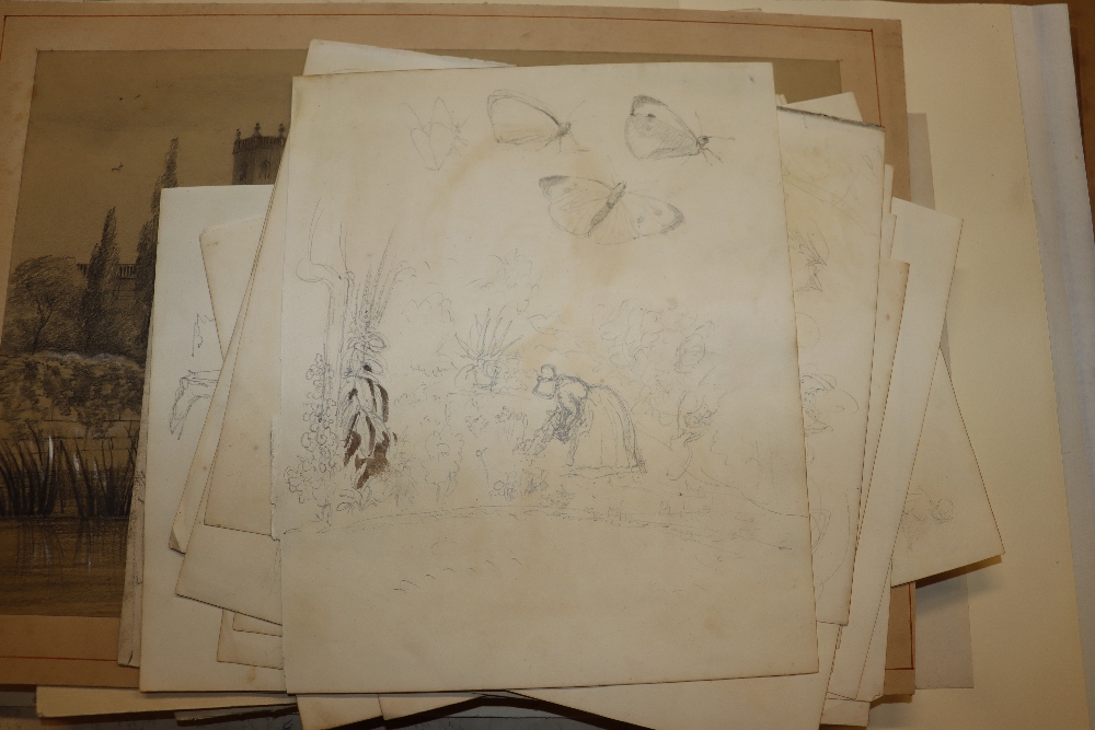 A collection of sketch books, various pencil sketc - Bild 9 aus 56