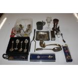 A collection of silver plate including Elkington &