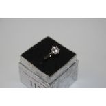 A 925 white metal ring set with white stone