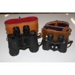 A pair of leather cased Carl Zeiss 8 x 30 binocula