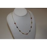 A 9ct gold and Murano glass necklace