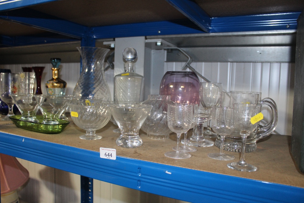 A quantity of various table glassware