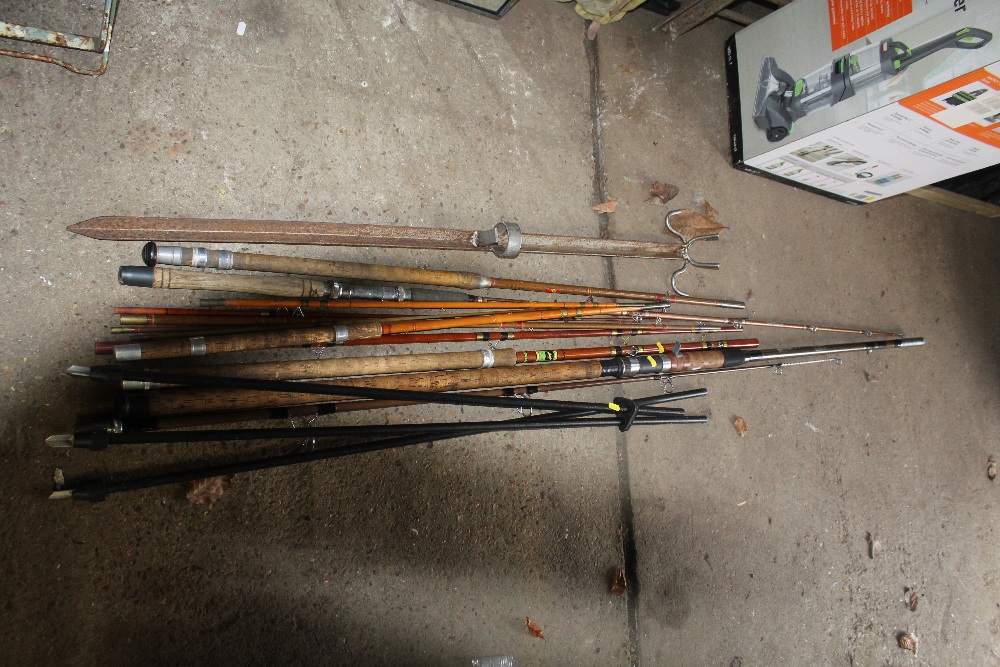 A quantity of various sea fishing rods