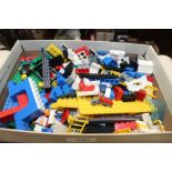 A box of various Lego