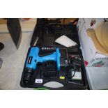 A Powerbase cordless drill in fitted case with cha
