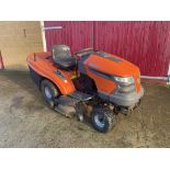 A Husqvarna ride-on lawnmower CTH180 Twin, key on