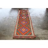 An approx 8'8" x 2'4" Old Suzni Kilim runner