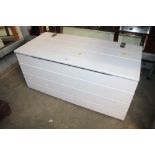 A white painted pine storage box