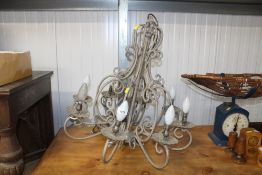 An eight branch chandelier
