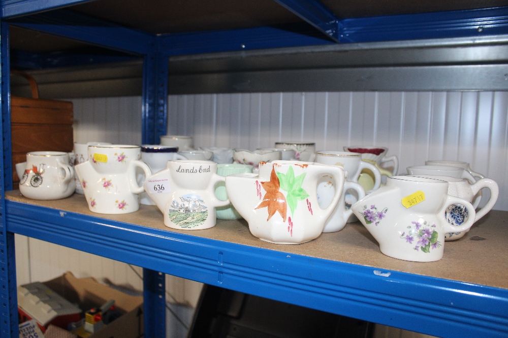 A quantity of various shaving mugs