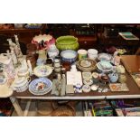 A collection of various decorative china to includ