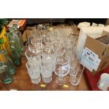 A quantity of table glassware