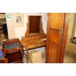 An Edwardian ash dressing table with swing mirror