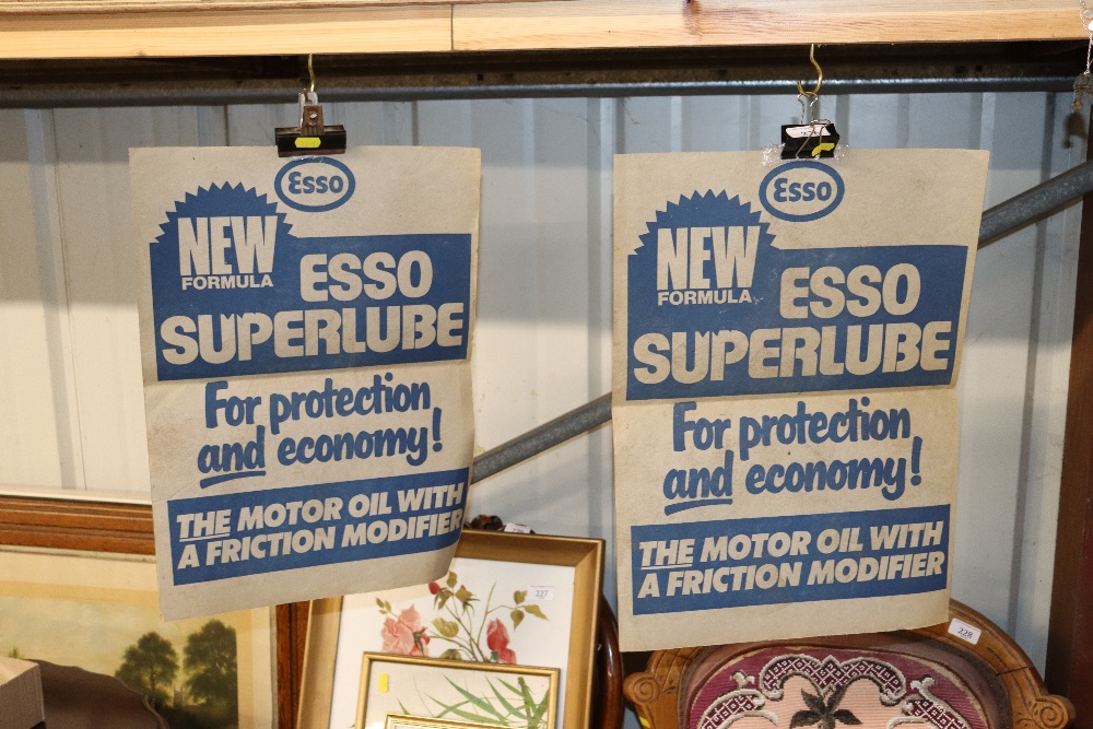 Two Esso New Formula Super Lube advertising poster