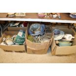 Three boxes of miscellaneous china and glassware,